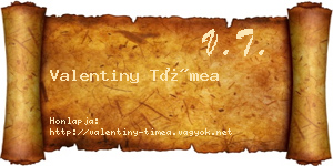 Valentiny Tímea névjegykártya